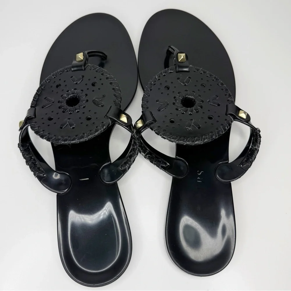 Jack Rogers Black Georgica Jelly Thong Sandal Women’s 10